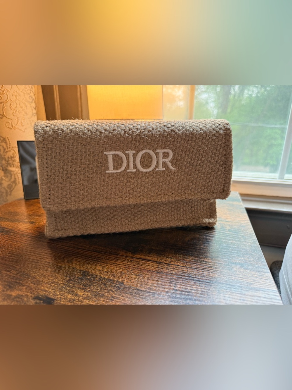 Dior Beige Knitted Logo Pouch